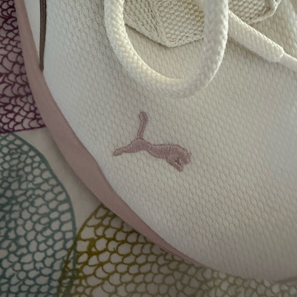 Puma Kids Cream and Pink Sneakers - Lightweight Athletic Shoes - Picture 6 of 6